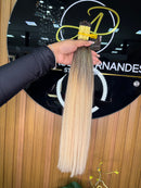 Cabelo brasileiro do Sul, 45 centímetros LOIRO Esfumado (queridinho das famosas)