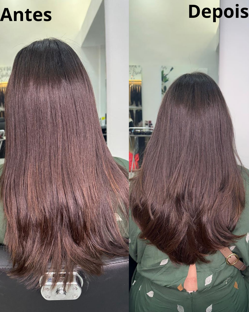 Cabelo brasileiro do Sul, 45 centímetros castanho escuro (queridinho das famosas)