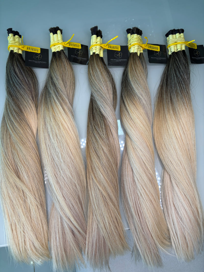 Cabelo brasileiro do Sul, 45 centímetros LOIRO Esfumado (queridinho das famosas)