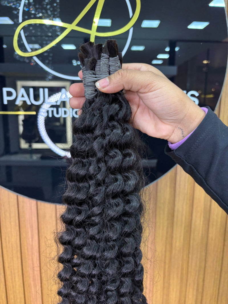 Cabelo Vietnamita cacheado 60cm, 100 gramas – 100% Humano, Fios Alinhados.