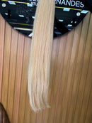 Cabelo Brasileiro do Sul Liso Loiro 55cm, 100 gramas – 100% Humano, Fios Alinhados Premium.