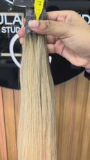 Cabelo Brasileiro do Sul Liso Loiro 55cm, 100 gramas – 100% Humano, Fios Alinhados Premium.