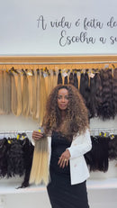 Cabelo brasileiro do Sul, 45 centímetros LOIRO Esfumado (queridinho das famosas)